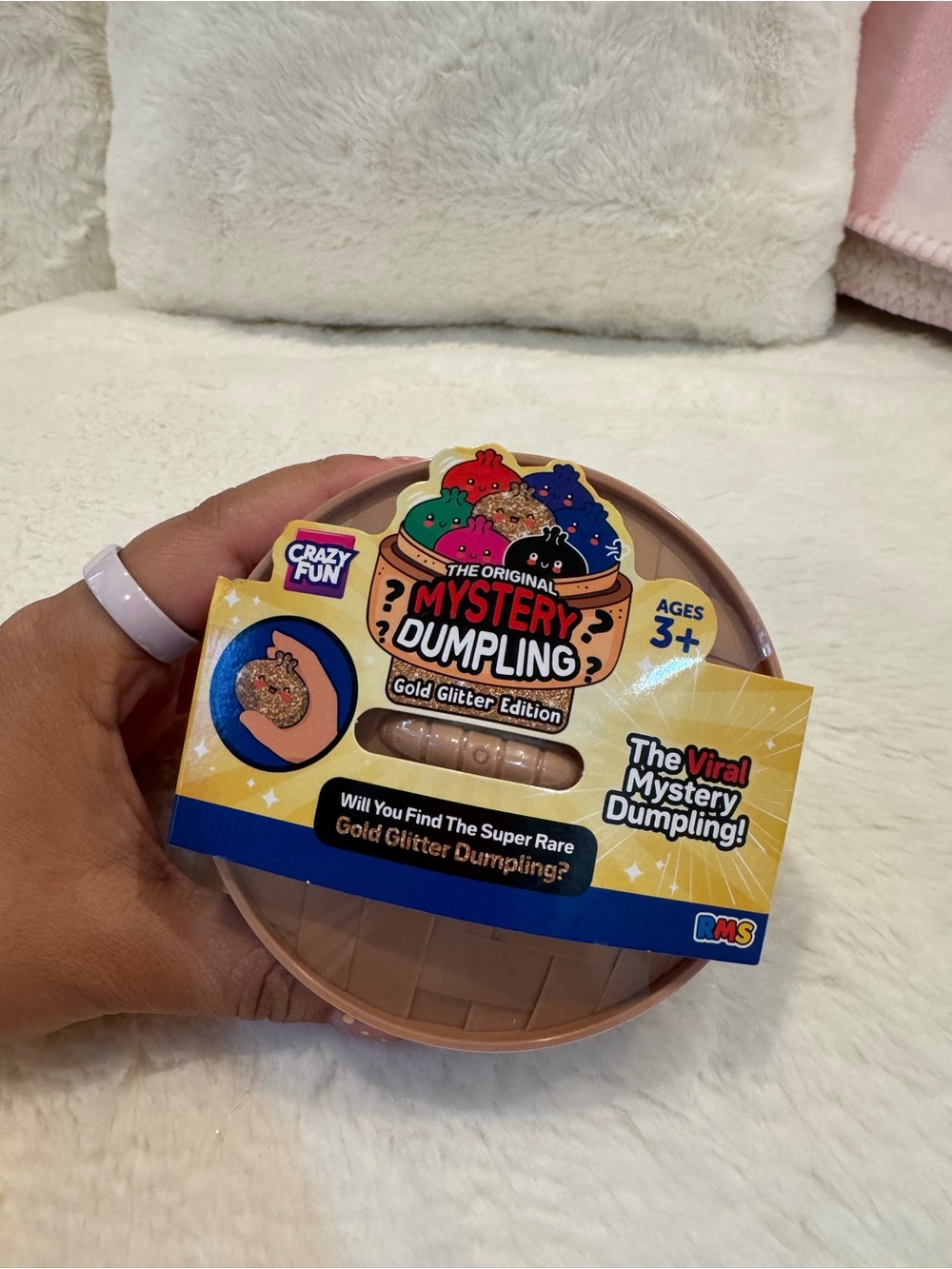 Mystery Dumpling Gold Glitter Edition Toy - Pink Case